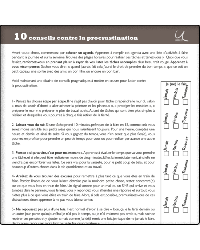 10 conseils contre la procrastination