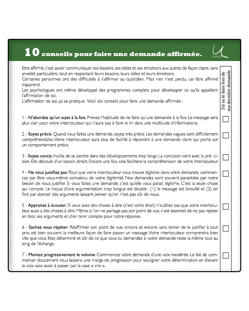 10 conseils pour faire une demande affirmée