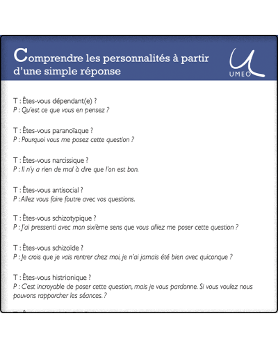 Comprendre les personnalités à partir d'une réponse