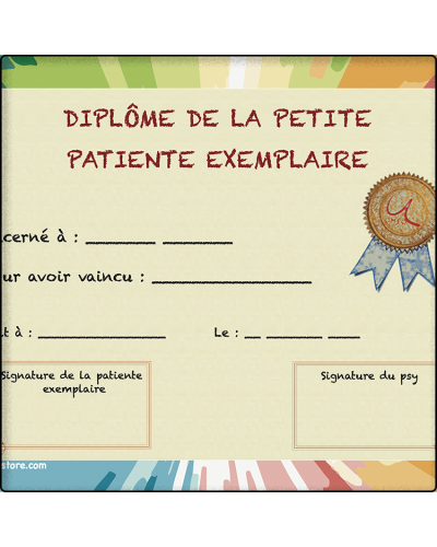 Diplôme du petit patient et de la petite patiente
