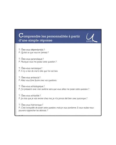 Comprendre les personnalités à partir d'une réponse