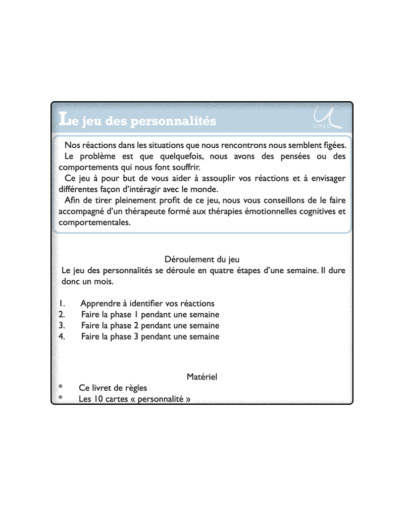Le jeu des personnalités