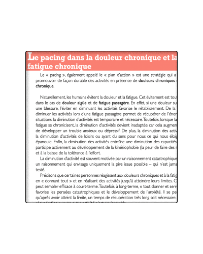 Pacing - Douleurs chroniques, fatigue chronique